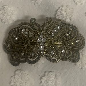 Vintage Butterfly Barrette with Inlayed Jewels 💎